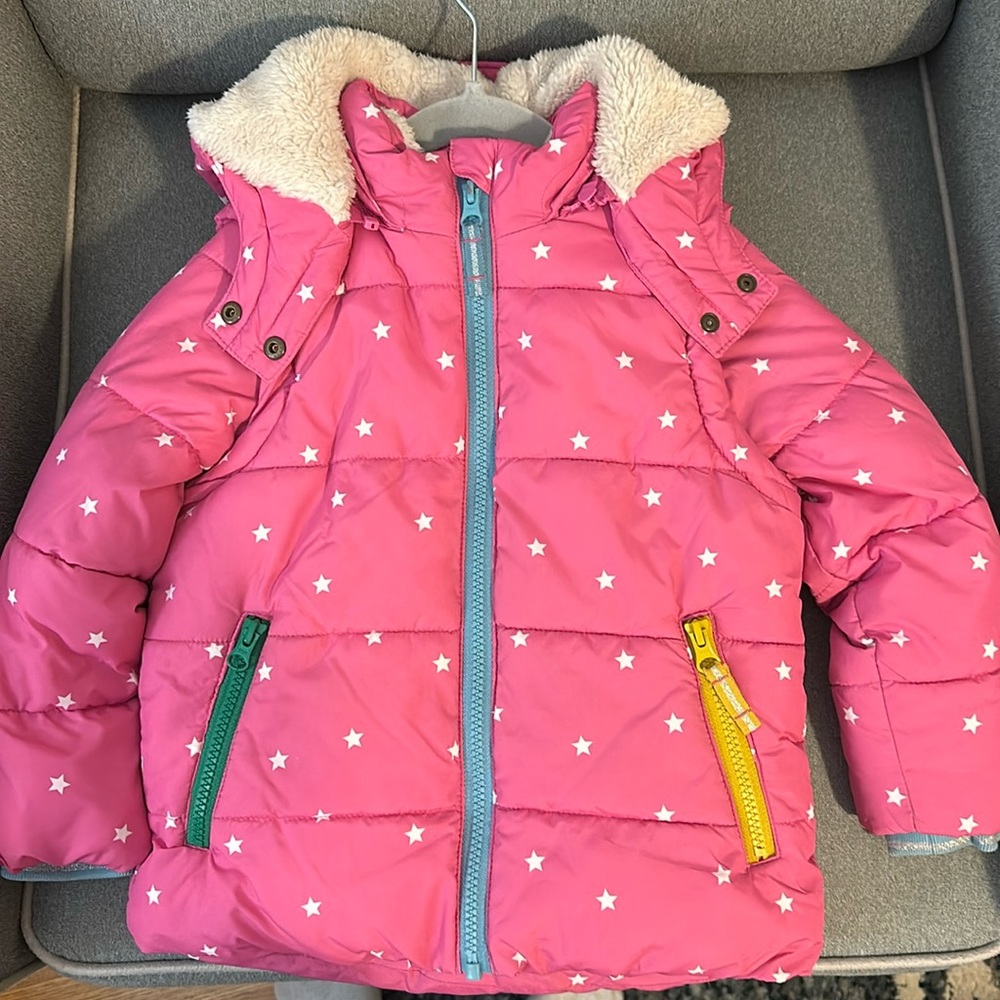 Mini Biden pink star winter coat